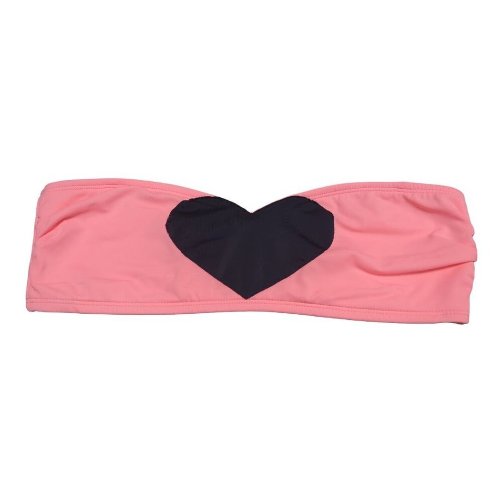 LA‎ Hearts Bandeau  black and pink Bikini Top Size Large